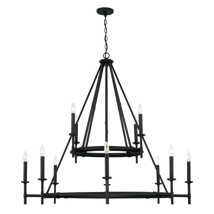 Ogden 12-Light Chandelier in Brushed Black Iron - Lamps Expo