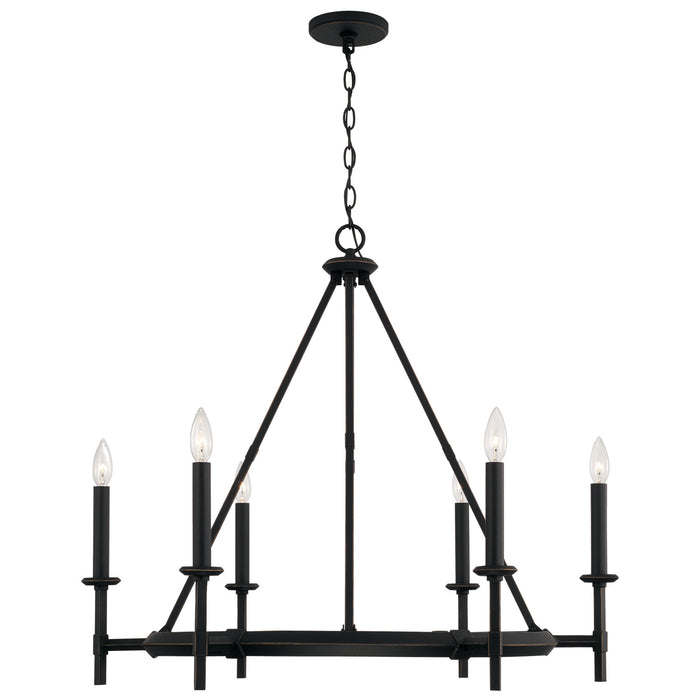 Ogden 6-Light Chandelier in Brushed Black Iron - Lamps Expo