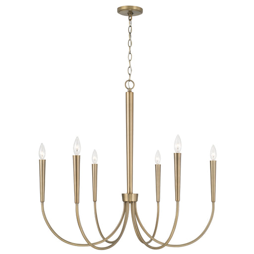 Holden 6-Light Chandelier in Aged Brass - Lamps Expo