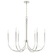 Holden 6-Light Chandelier in Polished Nickel - Lamps Expo
