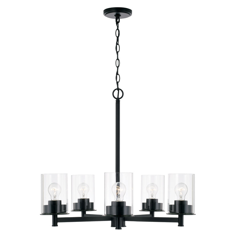 Mason 5-Light Chandelier in Matte Black - Lamps Expo