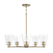 Baker 5-Light Chandelier in Aged Brass - Lamps Expo