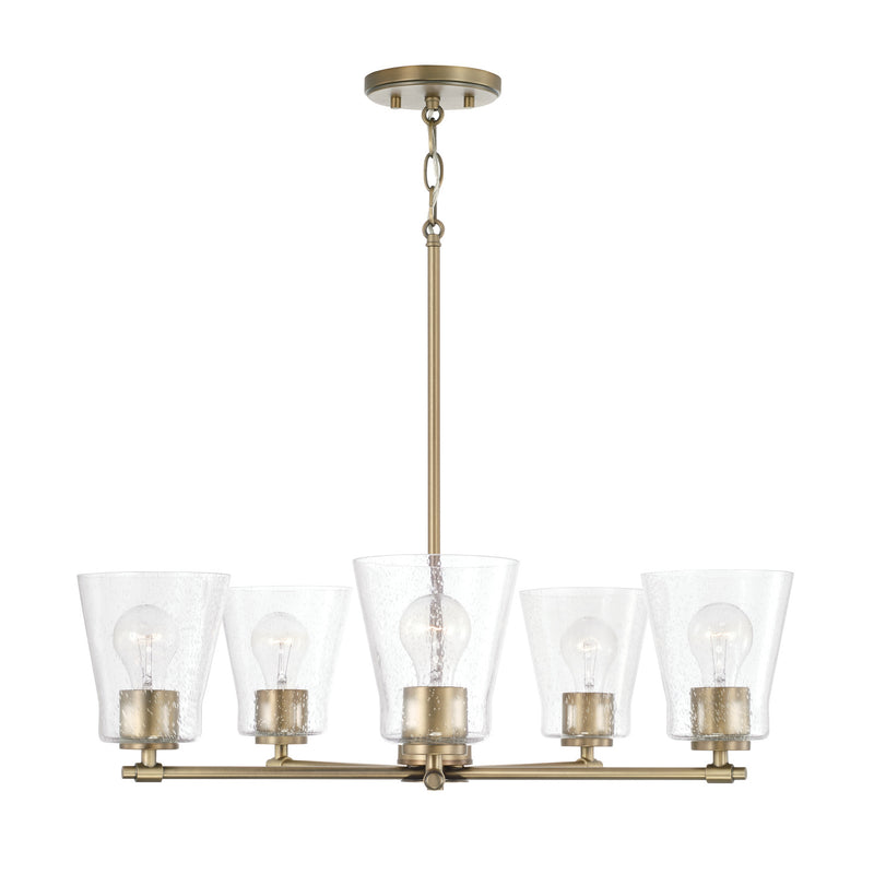 Baker 5-Light Chandelier in Aged Brass - Lamps Expo