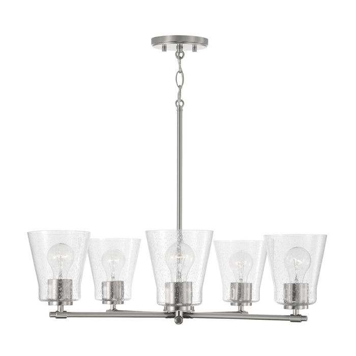 Baker 5-Light Chandelier in Brushed Nickel - Lamps Expo