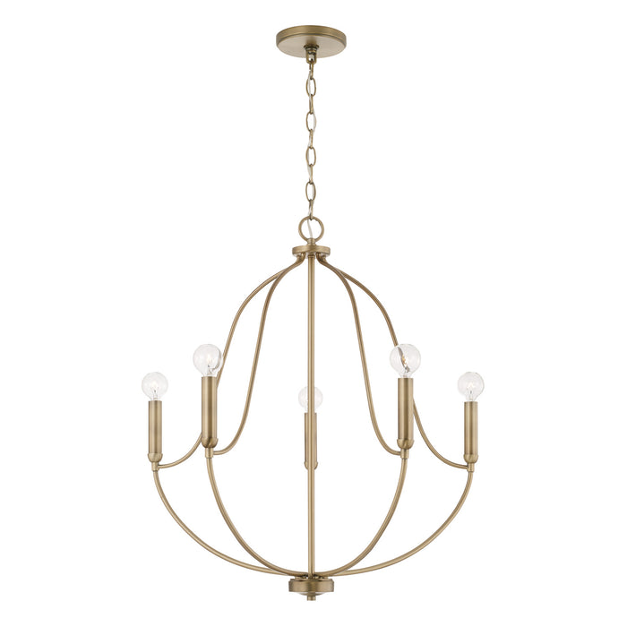 Madison 5-Light Chandelier in Aged Brass - Lamps Expo