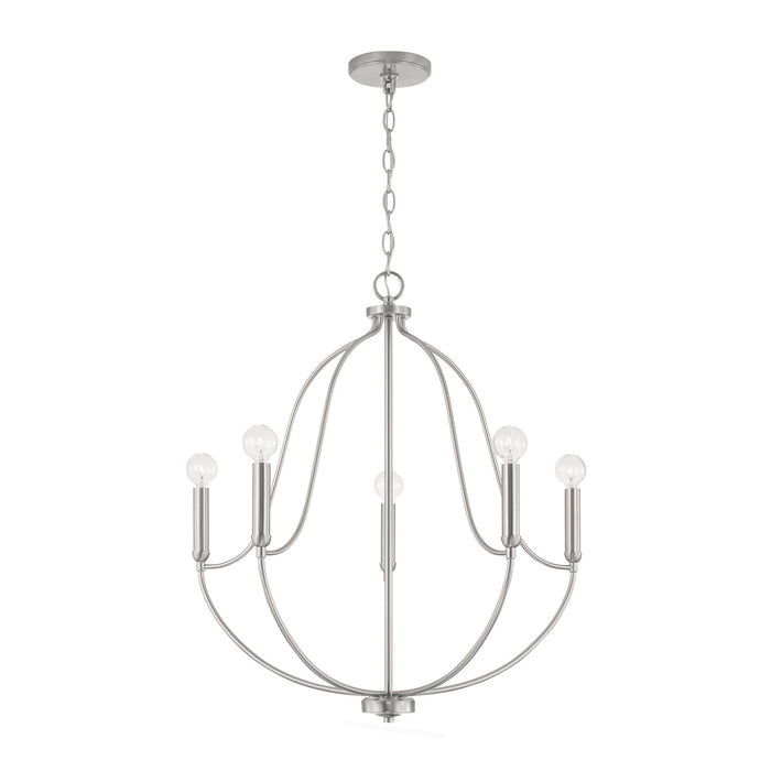 Madison 5-Light Chandelier in Brushed Nickel - Lamps Expo