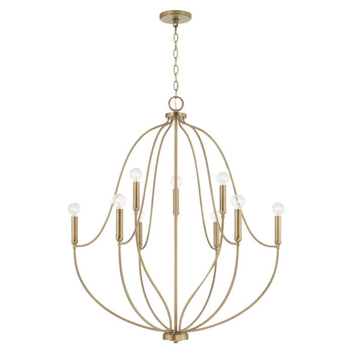 Madison 9-Light Chandelier in Aged Brass - Lamps Expo