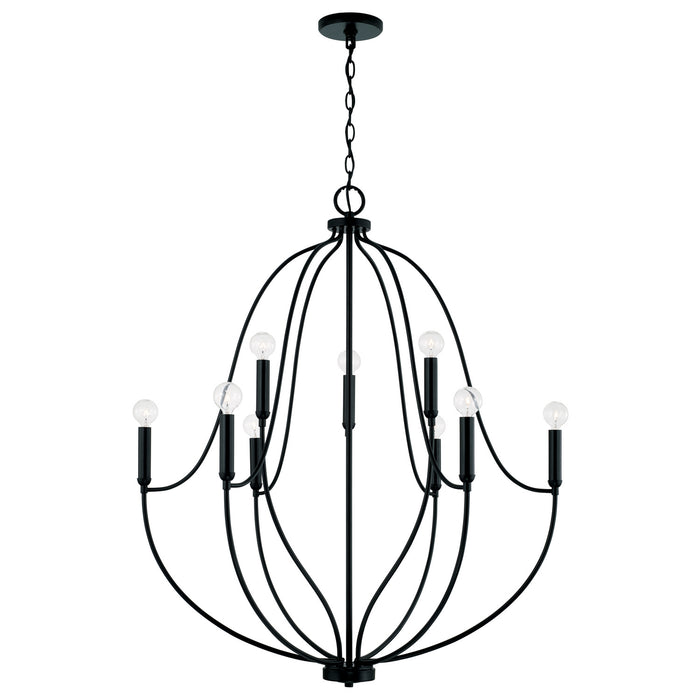 Madison 9-Light Chandelier in Matte Black - Lamps Expo