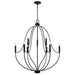 Madison 9-Light Chandelier in Matte Black - Lamps Expo