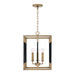 Bleeker 4-Light Foyer Pendant in Aged Brass and Black - Lamps Expo