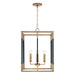 Bleeker 4-Light Foyer Pendant in Aged Brass and Black - Lamps Expo