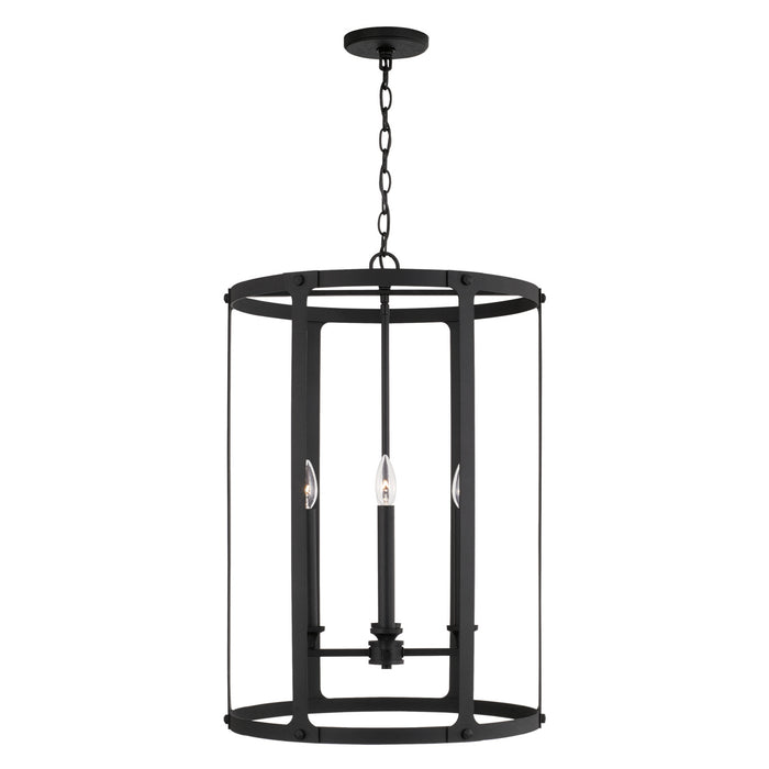 Brennen 4-Light Foyer Pendant in Black Iron - Lamps Expo