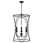 Amara 4-Light Foyer Pendant in Matte Black with Brass - Lamps Expo