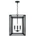 Lennon 4-Light Foyer Pendant in Matte Black - Lamps Expo