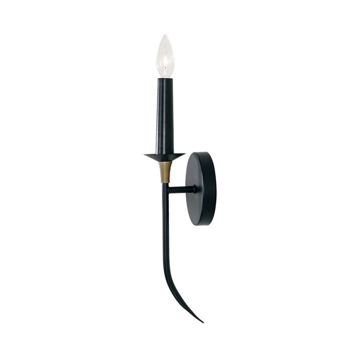 Amara 1-Light Wall Sconce in Matte Black with Brass - Lamps Expo