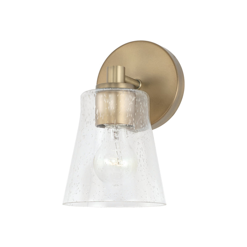 Baker 1-Light Wall Sconce in Aged Brass - Lamps Expo