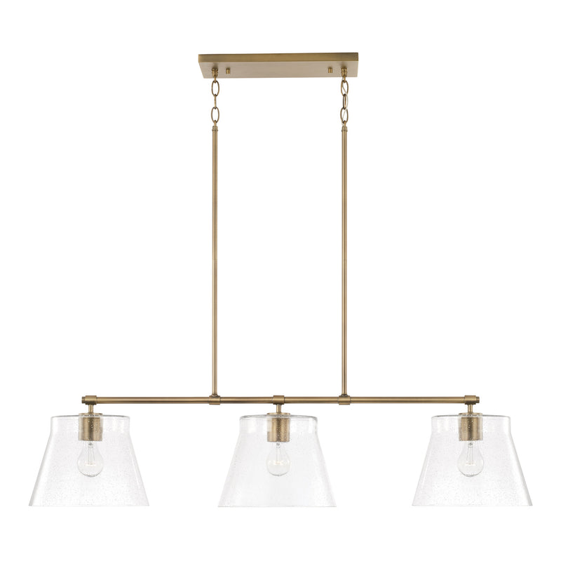 Baker 3-Light Island Pendant in Aged Brass - Lamps Expo