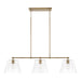 Baker 3-Light Island Pendant in Aged Brass - Lamps Expo