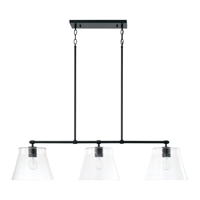 Baker 3-Light Island Pendant in Matte Black - Lamps Expo