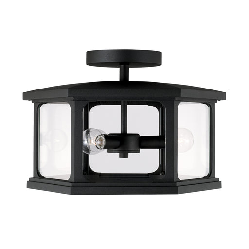 Walton 3-Light Outdoor Semi-Flush Mount in Black - Lamps Expo