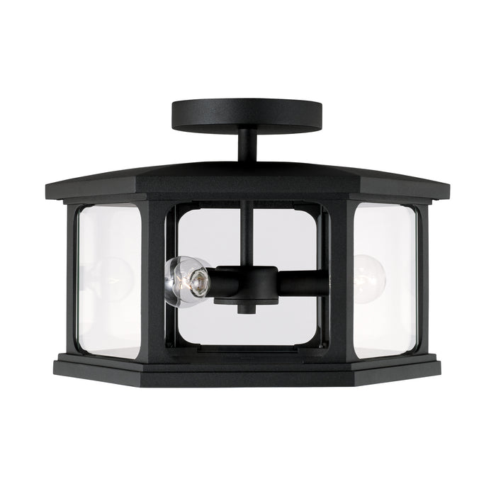 Walton 3-Light Outdoor Semi-Flush Mount in Black - Lamps Expo