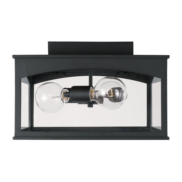Burton 3-Light Outdoor Flush Mount in Black - Lamps Expo
