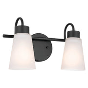 Erma 2-Light Bath Vanity Light in Black