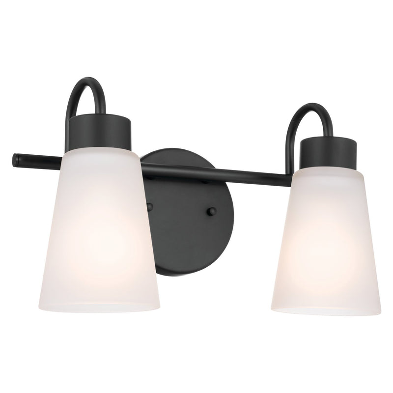 Erma 2-Light Bath Vanity Light in Black