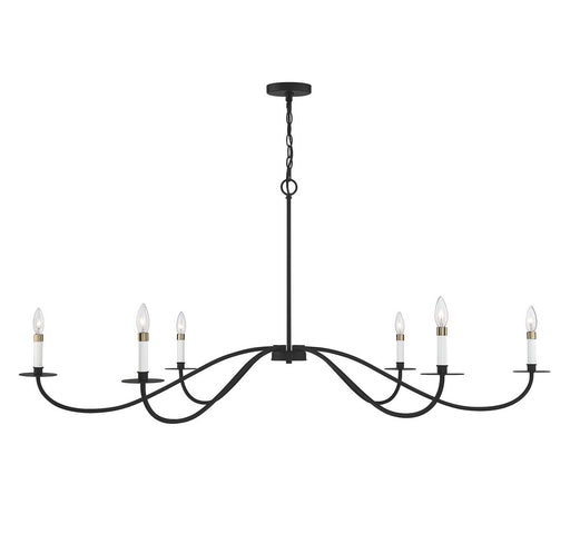 Scandinavian Candle 60" 6-Light Chandelier in Matte Black