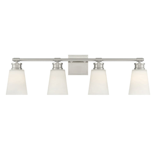 Milk Glass 31" 4-Light Bath Vanity Light in Brushed Nickel