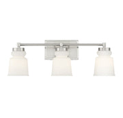 Milk Glass 24" 3-Light Bath Vanity Light in Brushed Nickel