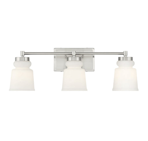 Milk Glass 24" 3-Light Bath Vanity Light in Brushed Nickel
