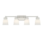 Milk Glass 32" 4-Light Bath Vanity Light in Brushed Nickel