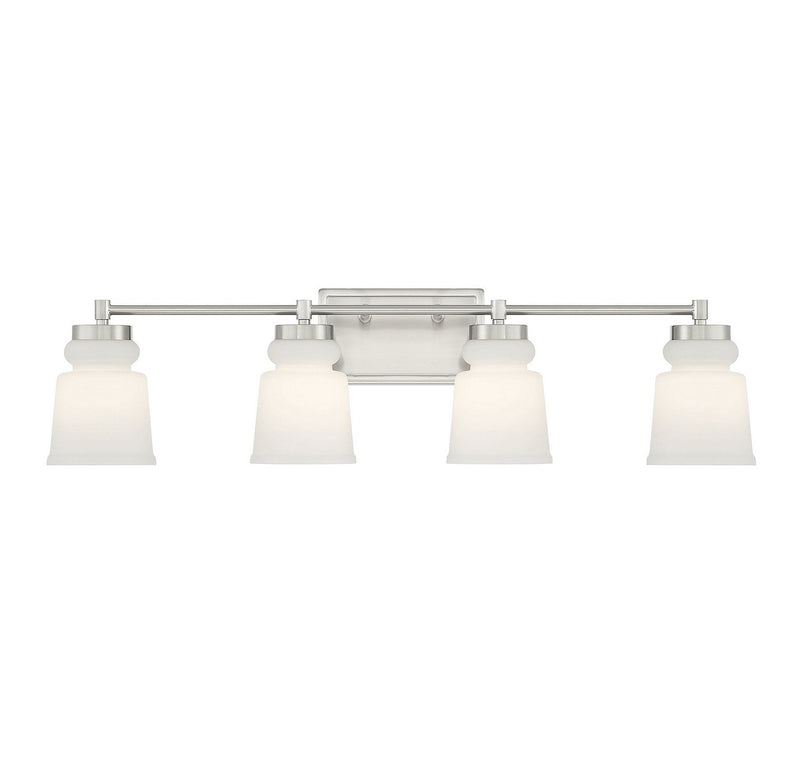 Milk Glass 32" 4-Light Bath Vanity Light in Brushed Nickel