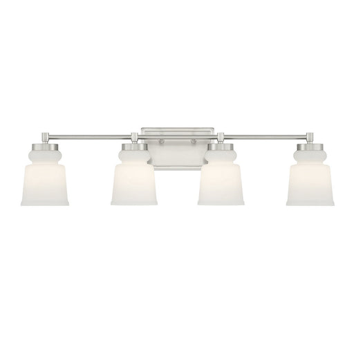 Milk Glass 32" 4-Light Bath Vanity Light in Brushed Nickel