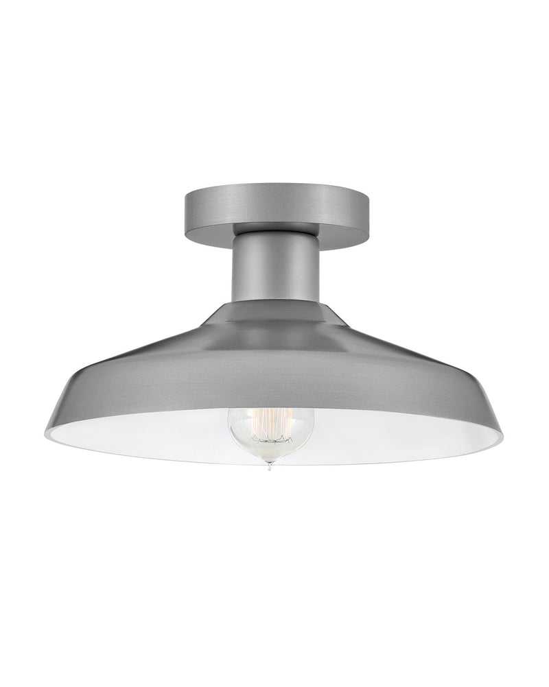 Forge One Light Flush Mount in Antique Brushed Aluminum - Lamps Expo