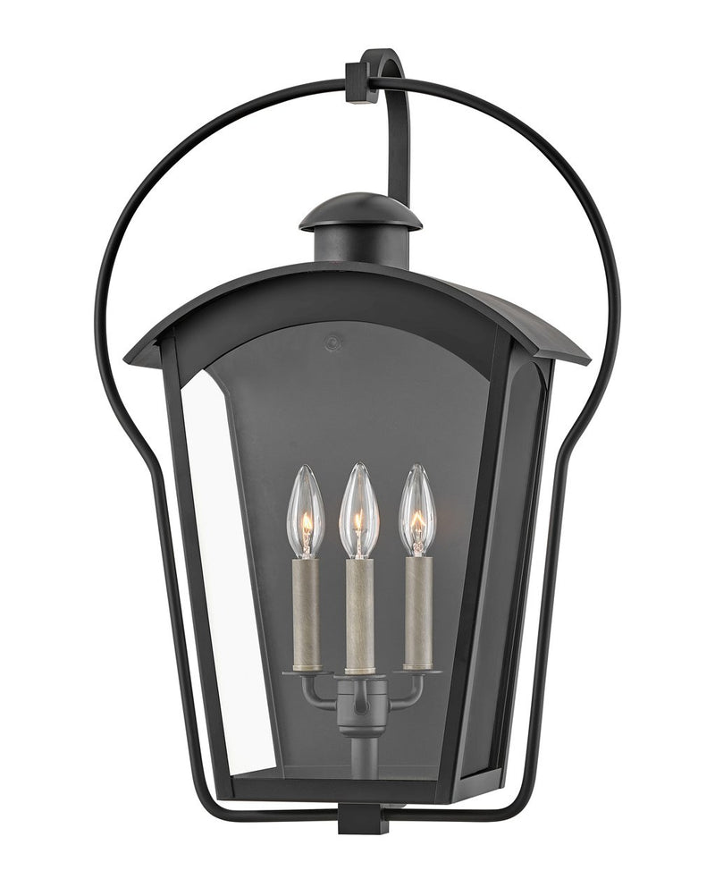Yale Large 3-Light Outdoor Wall Lantern in Black