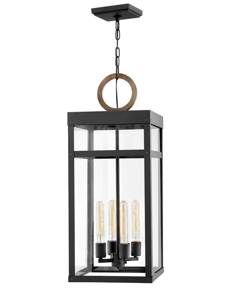 Porter 4-Light Outdoor Hanging Lantern in Black