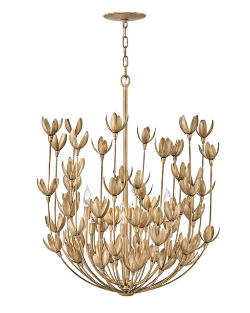 Flora 6-Light Chandelier in Burnished Gold
