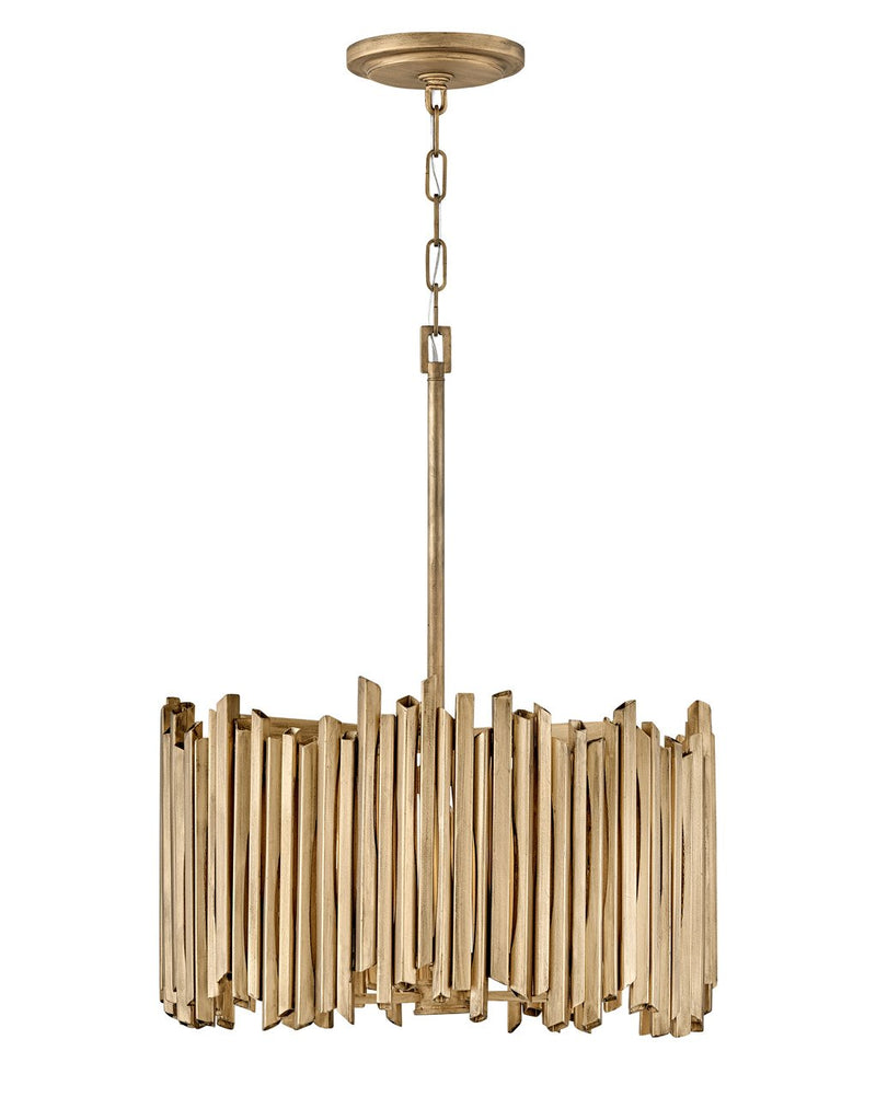 Roca 3-Light Convertible Pendant in Burnished Gold
