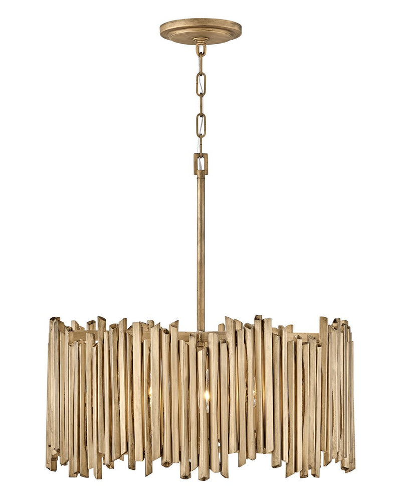 Roca 5-Light Drum Pendant in Burnished Gold