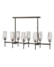 Ana 8-Light Linear Chandelier in Black Oxide