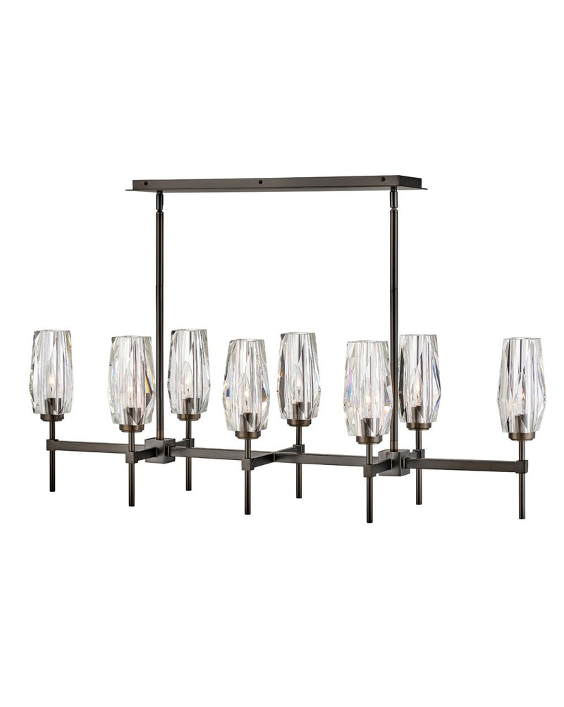 Ana 8-Light Linear Chandelier in Black Oxide