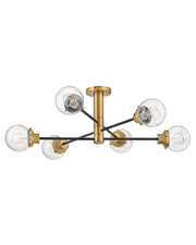 Poppy Six Light Semi Flush Mount in Black - Lamps Expo