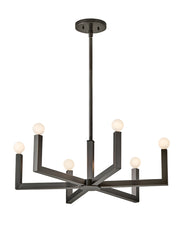 Ezra Six Light Chandelier in Black Oxide - Lamps Expo