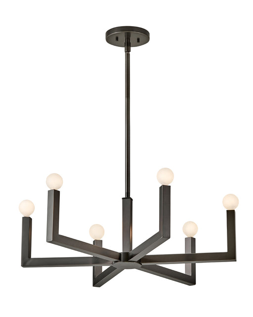 Ezra Six Light Chandelier in Black Oxide - Lamps Expo