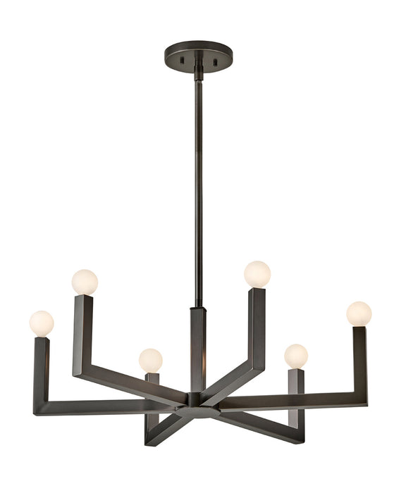 Ezra Six Light Chandelier in Black Oxide - Lamps Expo
