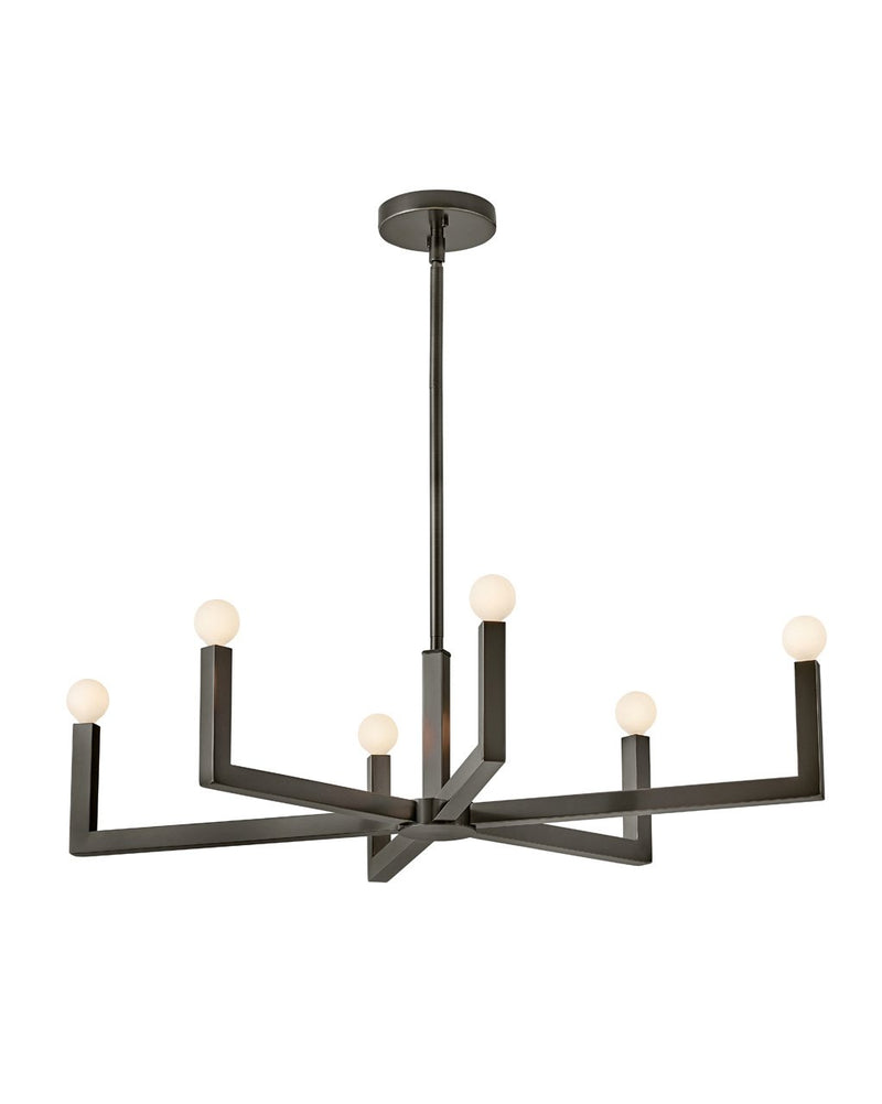 Ezra 6-Light Linear Chandelier in Black Oxide