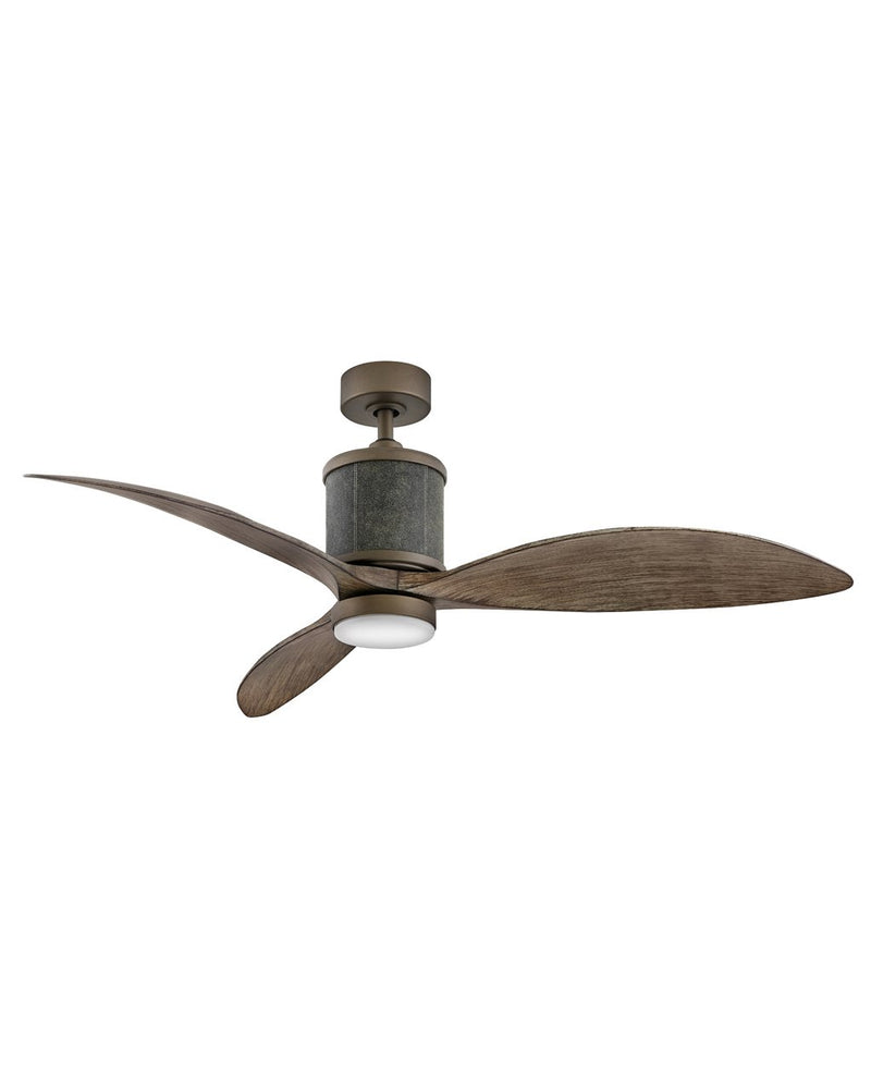 Merrick 60" Outdoor Smart Ceiling Fan with Light in Metallic Matte Bronze / Driftwood