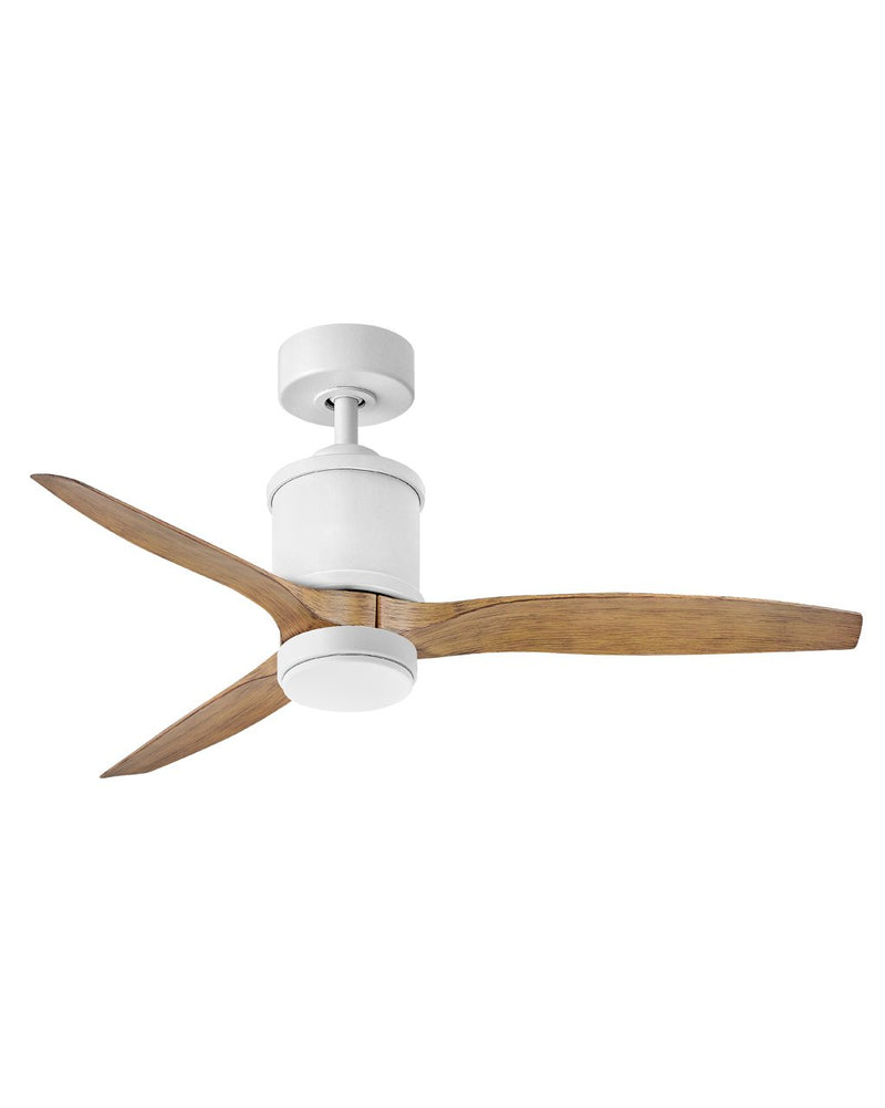 Hover 52" Outdoor Smart Ceiling Fan with Light in Matte White / KOA